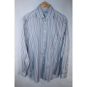 Brioni Men's Large Multicolor Striped Long Sleeve Button Down Shirt